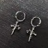 Design de nicho estilo frio brincos de argola com cruz design de personalidade brincos de tarraxa doces e cool de alto nível para amantes de homens e mulheres