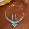 Popular Joyería de Novia de Amazon Collar Pendientes Pulsera Pedrería Vestido Accesorios de Colgante para Vestido de Boda de Mujer Gama Alta