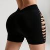 Shorts de Tiburón para Primavera y Verano Gimnasio Fitness Secado Rápido Cintura Alta Tejido sin Costuras Rasgados Lulu Camiseta sin Mangas Camiseta sin Mangas de Secado Rápido