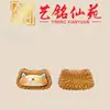 Acessórios de Pingente de Animal de Desenho Animado Incrustados em Madeira de Ébano, Pingente de Colar Artístico Ming Xianyuan, Acessório Criativo Fofo e Versátil