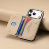 Adequado para Suporte de Celular Iphone17, Porta Cartão AirTag, Fechamento Magnético 16Promax, Capa Protetora Apple 18Pro