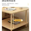 Mesa Pequeña de Madera Maciza, Mesa Lateral para Sofá, Mesa de Café para Sala de Estar con Estante de Almacenamiento, Mesa Cuadrada para Apartamentos Pequeños, Estante para Acuario e Impresora