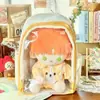Bolsa Transparente para Muñeca de 40 cm Estilo Japonés Mochila para Muñeca Bolsa Escolar con Compartimento Estudiante Gran Capacidad Mochila para Niña Bolsa para Dolor