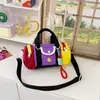 Nova Bolsa Infantil Estilo Coreano Cor Contrastante Bolsa de Mão Casual Leve Moda Rua Bolsa de Ombro Transversal para Menino e Menina