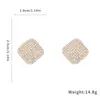 Pendientes Rombo Geométrico de Diamante Incrustado de Aguja de Plata Pendientes Elegantes Simples Retro Franceses Lujo Accesible Pendientes de Gama Alta para Mujeres