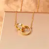 Collar de Acero de Titanio de Doble Cadena de Gama Alta para Nuevo Producto Transfronterizo Diseño de Nicho para Hombres Anillo de Cruz Personalizado Accesorios para Mujeres