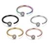 E-commerce transfronteiriço fonte corpo humano perfuração C-shaped aço inoxidável strass argola de nariz diamante cravo de nariz anel de nariz falso joia