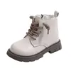 Botines cortos estilo británico para niños 2026 otoño e invierno Botas Martin para niñas Versión coreana Botas de cuero elegantes para estudiantes