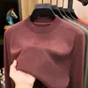 Suéter de lana cepillada estilo Old Money con mezcla de seda, nueva colección otoño/invierno 2026 para hombre, calibre 16, doble hilo de 43 count, suéter de cachemira de color sólido para hombre