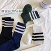 Calcetines de tubo medio de tres barras para primavera y otoño, calcetines deportivos de moda para hombres y mujeres, calcetines de estudiante de tendencia tiburón de todo fósforo en blanco y negro