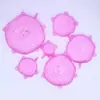 Conjunto de 6 Tampas Multifuncionais de Silicone para Tigelas Transfronteiriças Tampa para Conservar Frescor Geladeira Micro-ondas Forno Embalagem Plástica Selada Tampa de Silicone