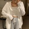 Ropa de Protección Solar Upf50+ para Mujer Anti-Uv Seda de Hielo Transpirable Holgada Ropa Exterior Corta Pequeña para Exterior Verano
