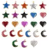 Polvo de Cebolleta DIY Joyería de Aleación Accesorios Pequeños Dorado KC Esmalte Goteo de Aceite Encanto Corazón de Amor Estrella de Cinco Puntas Luna Colgante con Brillo