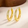 Brincos de Argola Lisos Minimalistas para Mulheres, Design de Nicho de Luxo Leve, Estilo Francês, Sensação de Alto Padrão, Brincos Versáteis