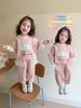 Traje Casual para Niña Primavera y Otoño Sudadera Nueva Sudadera de Malla para Bebé Niña Ropa de Otoño Conjunto Deportivo de Dos Piezas para Niños Tendencia