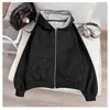 Directo del fabricante: sudadera con capucha de punto retro de otoño de moda, unisex, corte holgado, estilo básico, sudadera casual versátil