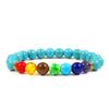 Pulseira colorida transfronteiriça europeia e americana pulseira de energia colorida de pedra vulcânica Amazon pulseira de turquesa azul para yoga homens e mulheres