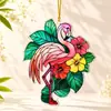 Nueva decoración colgante transfronteriza de colores con temática de flamenco, colgante tropical de acrílico, decoración de escena para ventana de casa, regalo