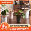 Maceta de Plástico Grueso Autoabsorbente Estilo Nórdico Extra Grande para el Hogar Simple de Resina con Plato Balcón Sala de Estar Control de Raíces