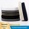 Fábrica em estoque atacado faixa elástica ouro e prata listra preto branco acessórios de borracha vestuário 4/5cm cinto elástico
