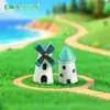 Casa Molino de Viento Musgo Adornos Micro Paisaje Decoración Suculenta Paisajismo Manualidades Creativas Casa Castillo