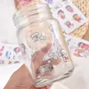 Adesivos Estilo Ins Coreano, Adesivos de PVC Transparentes Fofos de Desenho Animado, Adesivos à Prova d'Água para Copo Térmico, Caderno e Planner