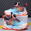 Tênis Esportivo Infantil Respirável de Malha 2025 Novo Outono Sapatos de Estudante para Meninos Tênis de Basquete de Couro Tênis de Meninos com Amortecimento