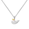 Colar de baleia doce e fofo em prata de lei 925, moda estilo coreano pingente de golfinho simples estilo floresta, corrente de clavícula personalizada para mulheres