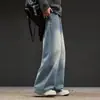 Jeans Americanos Hombre Otoño Nuevo Sueltos Pierna Recta Niños Pierna Ancha Casual Versátiles Pantalones Negro Azul