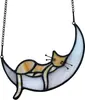 Transfronterizo Nuevo Decorativo de Gato de Amazon Acrílico Interior Portal Gato en Luna Decorativo Colgante de Ventana Colorido