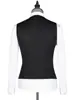 Chaleco de Traje para Mujer, Chaleco para Mujer, Cuello Blanco, Rayas Negras de Caballero, Ropa de Trabajo Profesional para Gerente de Hotel de Negocios en el Lugar de Trabajo