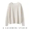 Suéter 100% Caxemira, Gola Redonda, Camada Base de Tricô Ready-To-Wear Primeira Linha Feminino, Quente, Macio e Sedoso, Pulôver Solto, Suéter Interno