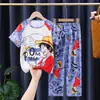Pijama Infantil, Calça Longa para Meninas, Roupas de Verão de Manga Curta, Conjunto de Roupas Caseiras Fofas de Princesa para Crianças de Meia-Idade e Mais Velhas, Adequado para Usar Fora