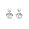 Pendientes Vintage de Corona de Perlas Resistentes Estilo Francés, Pendientes de Doble Uso Exquisitos de Nicho con un Toque de Lujo, Elegantes Accesorios para Orejas Estilo Socialité