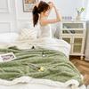 Manta de Forro Polar de Cordero de Invierno de 500 g/m² en Stock Transfronterizo, Manta Jacquard de Terciopelo de Algodón de Doble Capa Tafetán Cómoda, Cálida y Amigable con la Piel