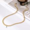 Collar de Hueso de Serpiente de Diseño Nicho Europeo y Americano Cadena de Hueso de Serpiente con Diamantes Collar de Acero de Titanio Chapado en Oro de 18K para Mujer Collar Transfronterizo