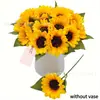 Ramo de Girasoles Simulados, Decoración para Bodas y Hogar, Flores Artificiales, Adornos de Flores Artificiales, Artículos Más Vendidos Transfronterizos