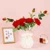 Terciopelo Rojo Rosa Lujo Accesible Serie de Flores Artificiales Sencillas Adornos para Sala de Estar Modernos Decoraciones para Bodas al Aire Libre