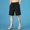 Pantalones cortos de seda de hielo para deportes de verano para hombre, pantalones casuales de seda de hielo para hombre, pantalones de chándal finos de verano con bolsillos, pantalones cortos de moda para hombre