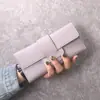 Cartera Larga Simple para Mujer Estudiante Moda Plegable Triple Tapa Abatible Pequeña Fresca Billetera para Monedas Bolsa para Tarjetas Multifuncional con Hebilla para Mujer