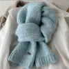 Bufanda de Punto de Color Sólido para Mujer, Mezcla de Lana de Alpaca del Fabricante, Nuevo Estilo de Invierno, Calentador de Cuello de Lana de Alta Gama para Parejas Estudiantes