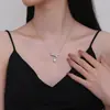 Novo Colar de Laço de Luxo Leve para Mulheres, Design de Nicho com Pingente de Zircônia, Corrente para Clavícula, Acessório Versátil e da Moda de Alta Qualidade