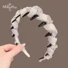 Faixa de cabelo de alta qualidade, requintada, estilo coreano, de organza com cristal, antiderrapante, para mulheres, moderna e elegante, super etérea, versátil para sair