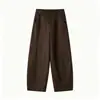Nuevos Pantalones Casuales de Otoño para Mujer Cintura Elástica Cordón Largo Recto Versátil Tijera Pierna Ancha Pantalones de Mujer