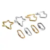 Hebilla de conexión de tornillo ovalada de estrella de cinco puntas de acero inoxidable transfronteriza se puede desenroscar hebilla de tornillo accesorios para collar llavero DIY