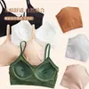 Roupa Íntima Feminina Simples de Algodão Puro Confortável Respirável Sexy Camisola Costas Bonitas Cruzadas no Peito Roupa Íntima para Menina Esportes Yoga Sutiã Camiseta