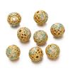 Flor de Diciembre Método Antiguo Transferencia Cuentas Esmalte Cloisonné Aceite Cuentas Huecas Pizarra Oro Pulsera DIY Accesorios Cuentas