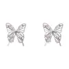 @Oferta Especial Aretes Coreanos Huecos de Mariposa con Circonia Súper Brillante, Diseño Único, Elegantes y Versátiles Aretes de Botón al por Mayor