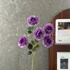 Flor de Loto Artificial de 5 Cabezas para Bodas, Fotografía de Hotel, Accesorios para Arreglos Florales, Flores Falsas para Salones de Banquetes y Decoraciones de Restaurantes, En Stock al por Mayor