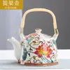 Bule Grande com Alça Doméstico Hotel Restaurante Infusor de Chá Bule Único para Ferver Água Bule para Água Fria Bule para Chá de Flores Cerâmica
